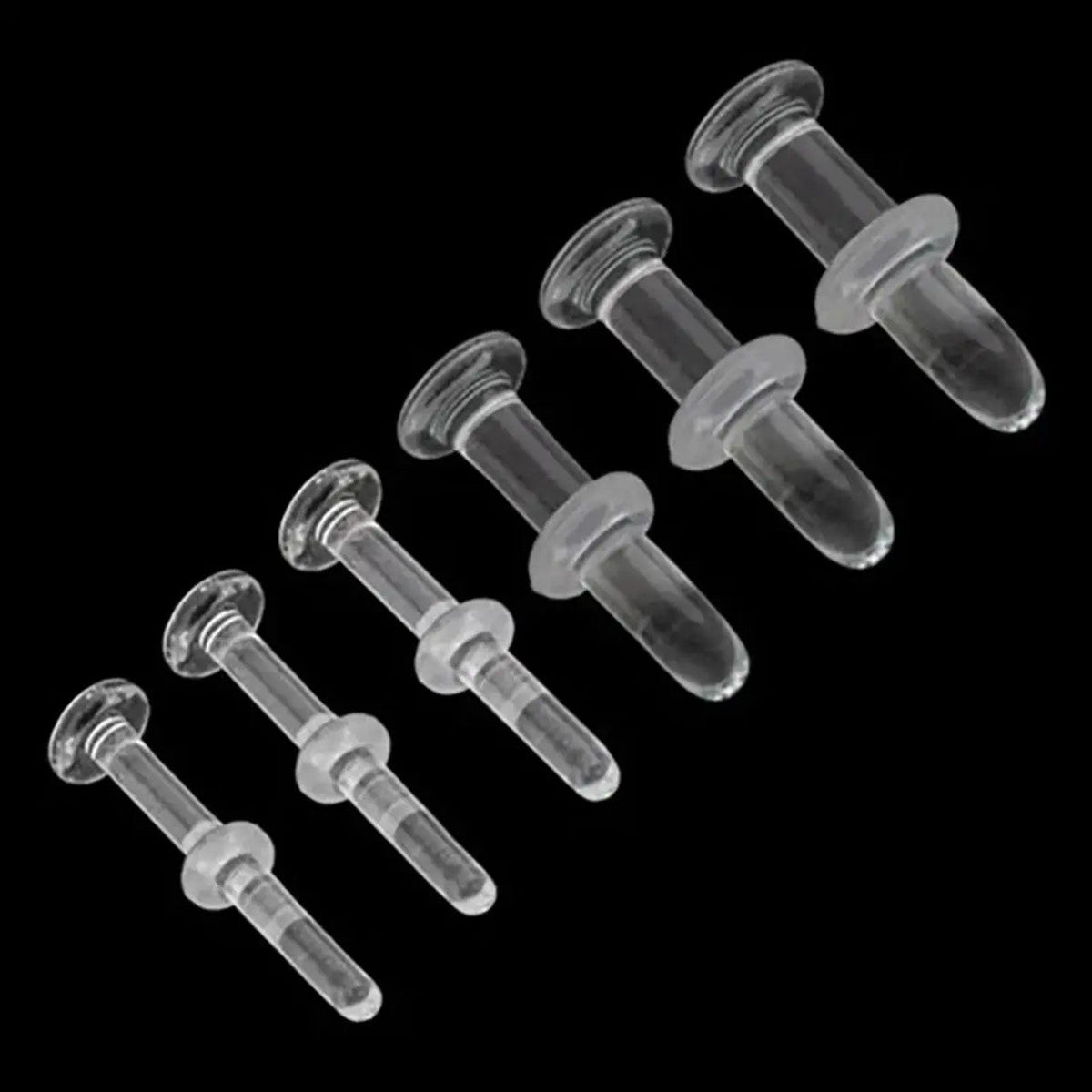 Clear Pyrex Glass Retainer Labret Stud 20 to 8 Gauge - 1/2" - Kruelty