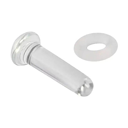 Clear Pyrex Glass Retainer Labret Stud 20 to 8 Gauge - 1/2" - Kruelty