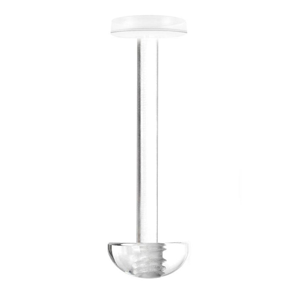 Clear Bioflex 14 Gauge Flat Back Labret Retainer - 5/8 Inch