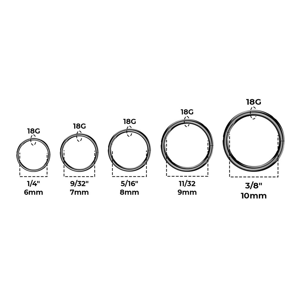 Titanium Hinged Segment Ring 18G 6mm to 10mm with Clicker - photo 2