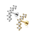 Surgical Steel 16 Gauge Cluster CZ Flat Back Labret Earring Stud