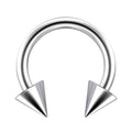 Surgical Steel 16 Gauge Horseshoe Circular Barbell Spike with Cone