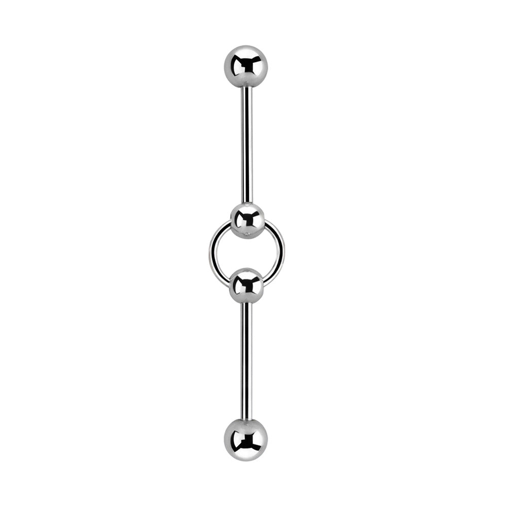 Surgical Steel 14 Gauge Connected Ring Industrial Barbell - photo 4