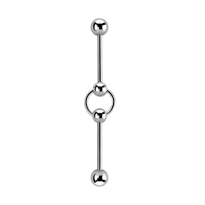 Surgical Steel 14 Gauge Connected Ring Industrial Barbell - photo 4