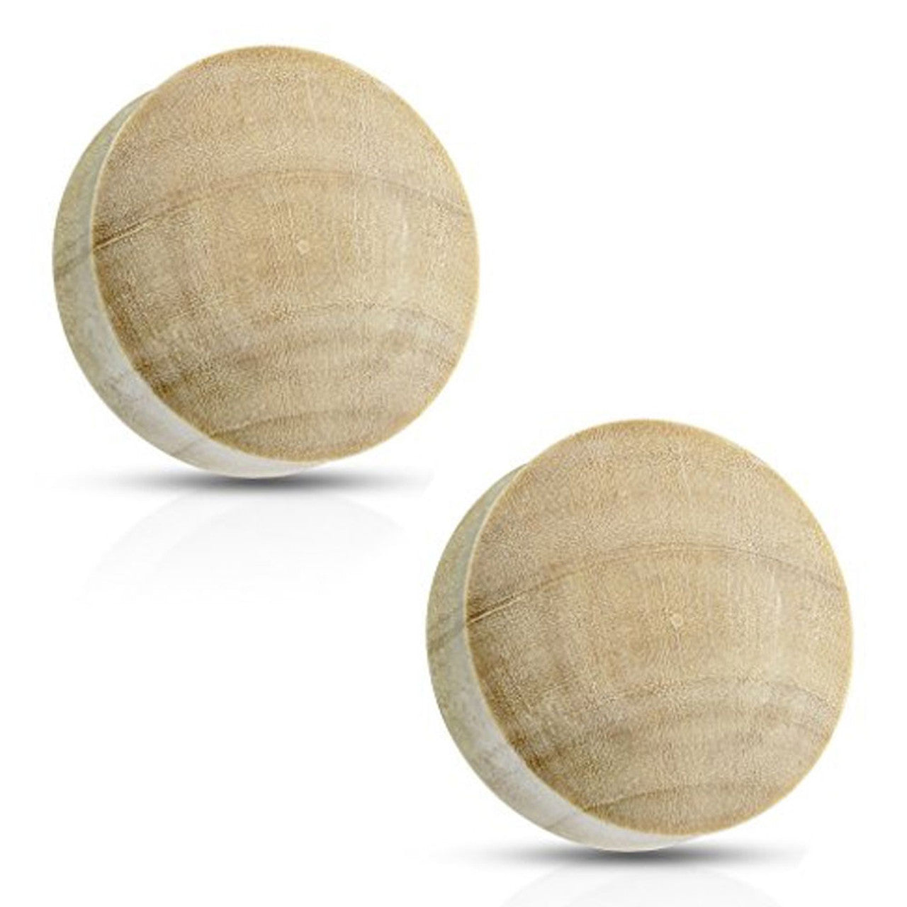 Double Flared Convex Saddle Fit Wood Plugs Ear 6 to 1" Gauge - Pair