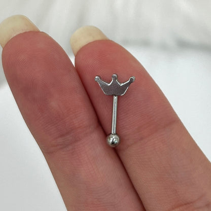 Surgical Steel 16 Gauge Curved Eyebrow Barbell with Crown - photo 4