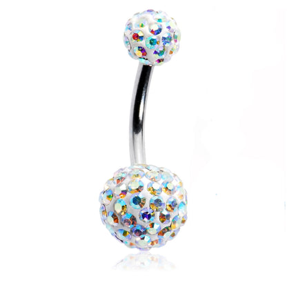 Surgical Steel Belly Button Ring 14 Gauge 3/8" & Ferido Balls - 3 Pack