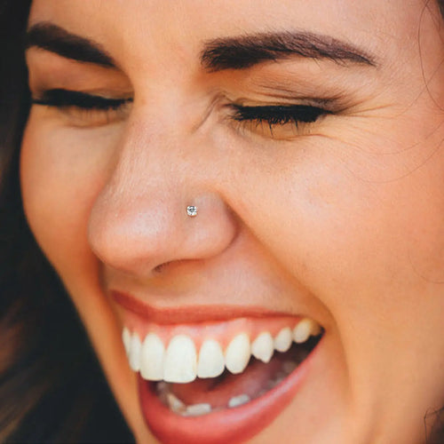 .925 Sterling Silver 22 Gauge CZ Bendable Nose Studs & Bones - 20 Pack
