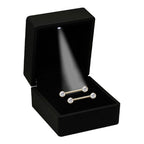 14K Solid Gold 14 Gauge Bezel Set Crystal CZ Nipple Barbell - Pair