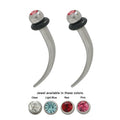 Surgical Steel 8 Gauge Curved Tapers with Crystal CZ Top - Pair