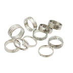 Surgical Steel Rings Assorted Designs No Duplicates - 6 Pack