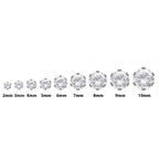 Surgical Steel 20 Gauge Cubic Zirconia Stud Earrings - Pair