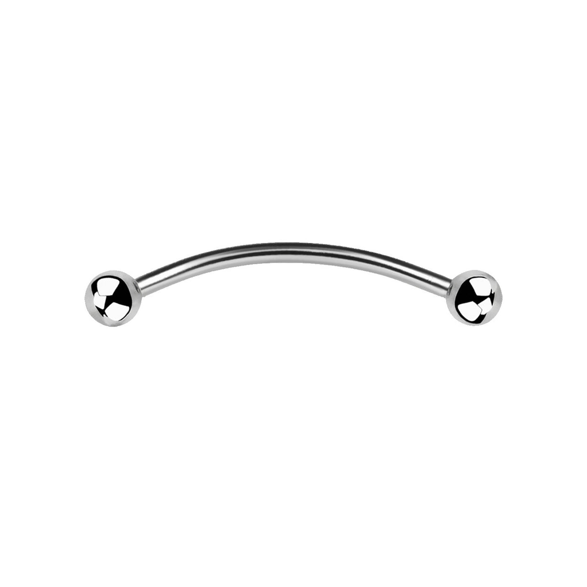 Surgical Steel 16 Gauge Curved Tongue Barbell with Snake Eyes