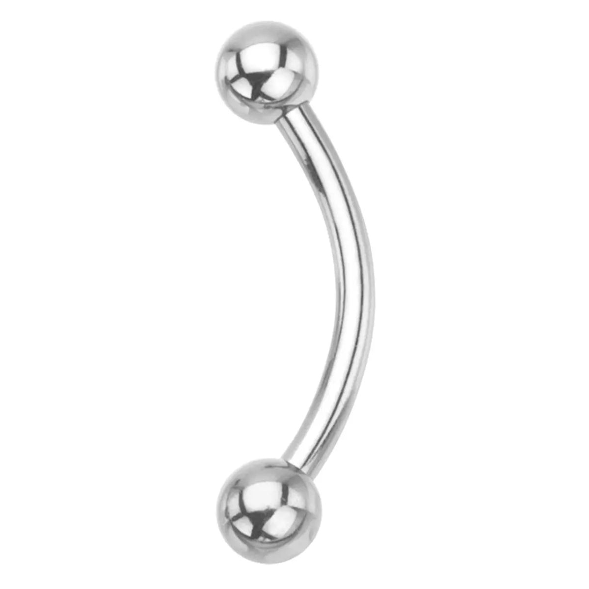 Surgical Steel Curved Barbell Ring 14 Gauge 1/4 to 1" - Kruelty - Photo 4