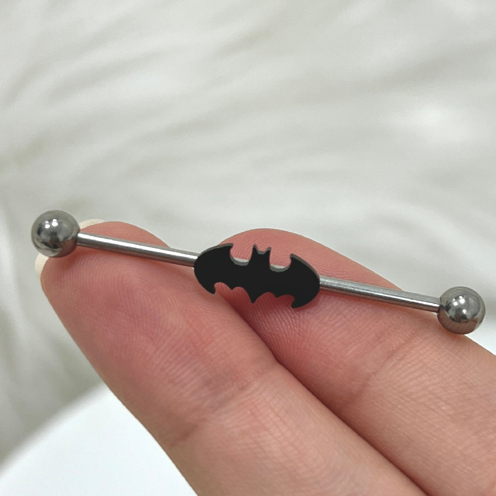 Surgical Steel Industrial Barbell 14G 38mm with DC Comics Batman - photo 2