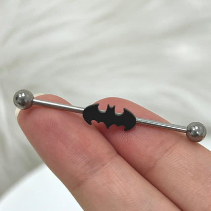 Surgical Steel Industrial Barbell 14G 38mm with DC Comics Batman - photo 2