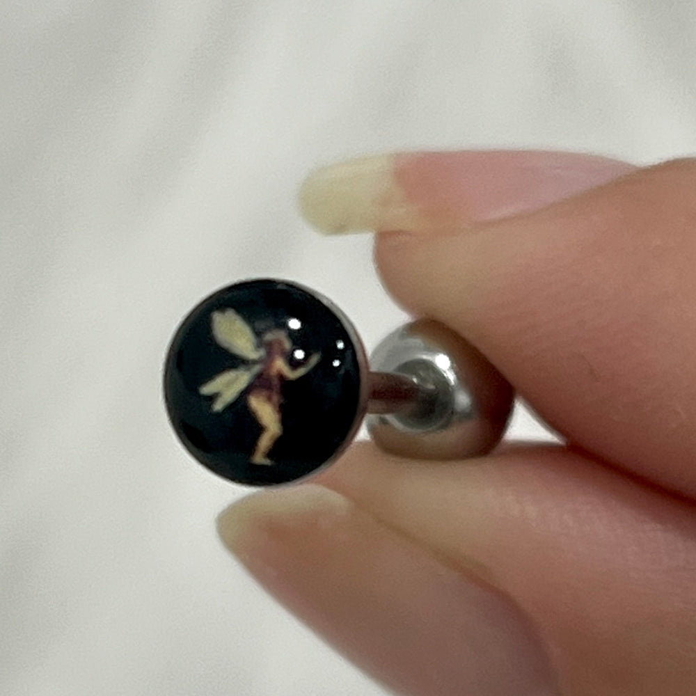 Surgical Steel 14 Gauge Tongue Barbell with Cute Fairy - photo 2