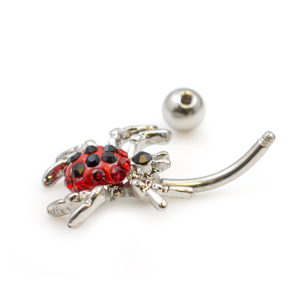 Surgical Steel 14 Gauge Belly Button Ring with CZ Spider - photo 3