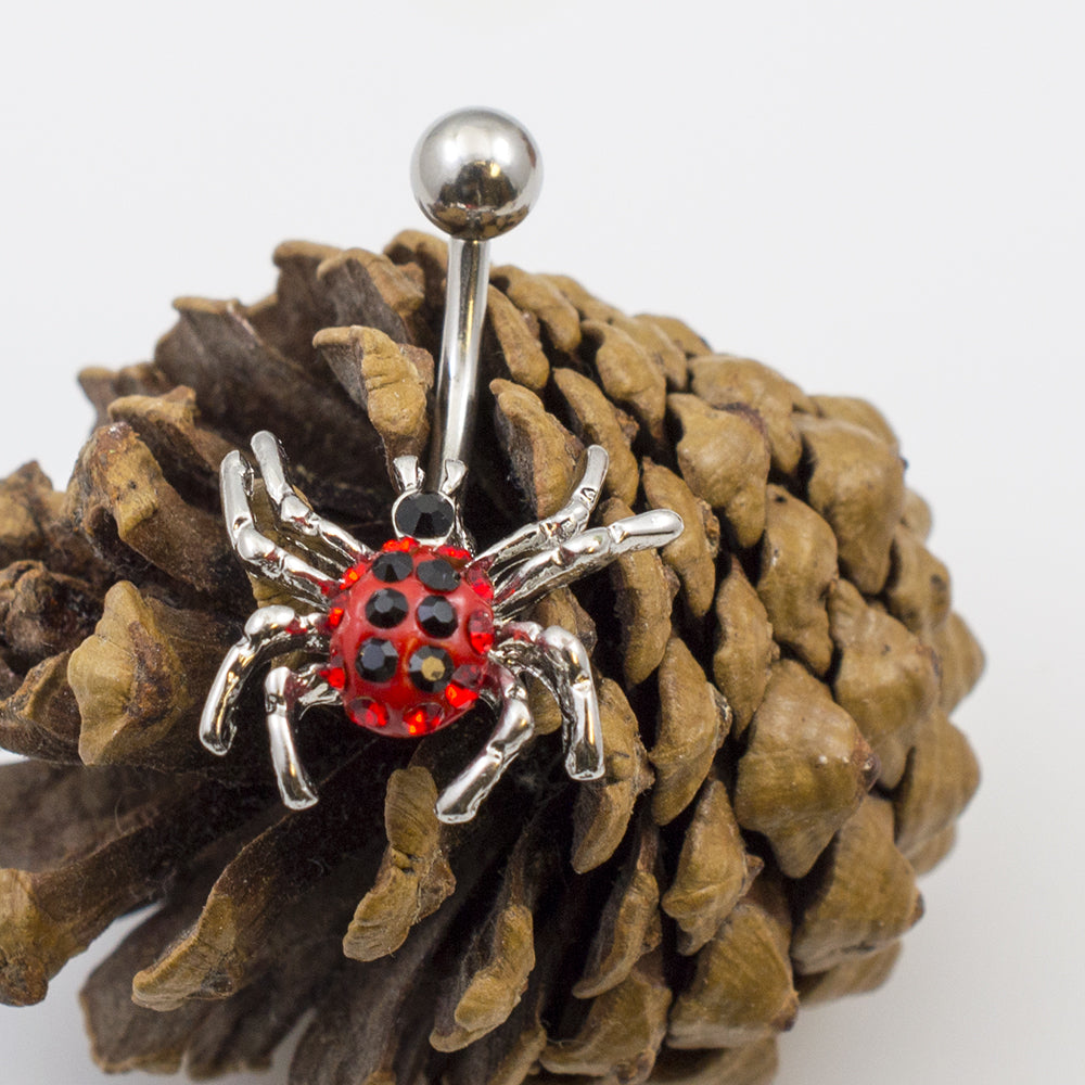 Surgical Steel 14 Gauge Belly Button Ring with CZ Spider - photo 4