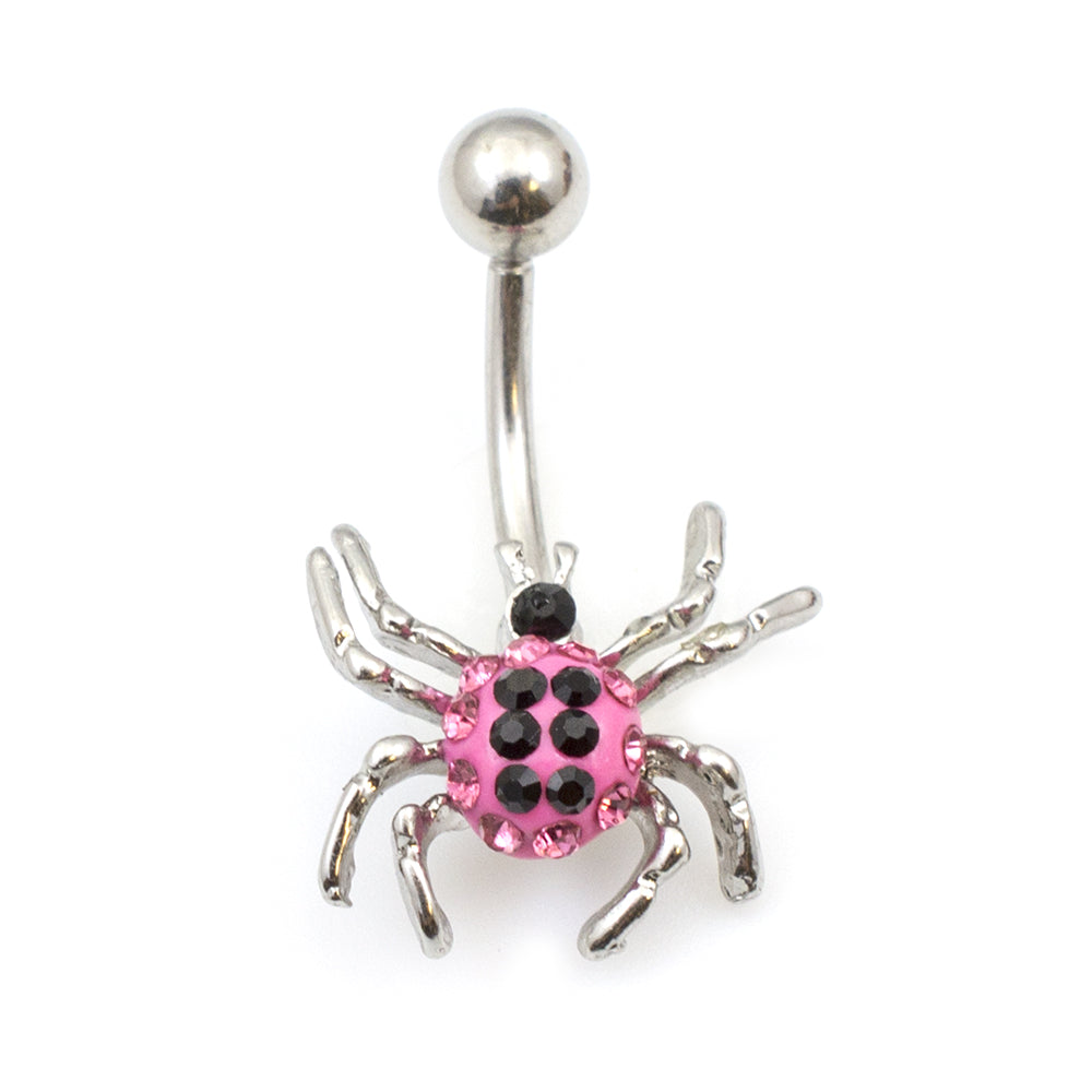 Surgical Steel 14 Gauge Belly Button Ring with CZ Spider - photo 6