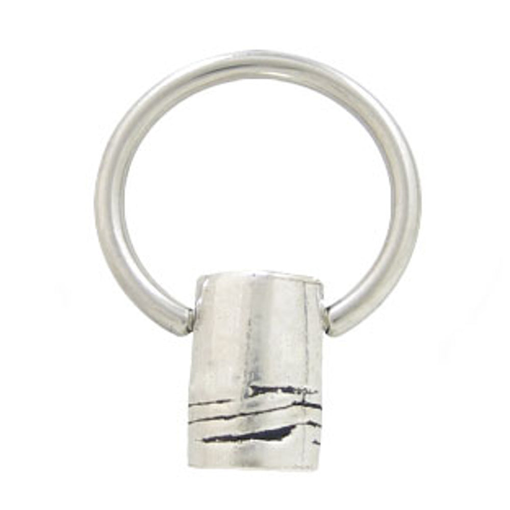 Surgical Steel 14 to 16 Gauge Captive Ring with Black Tube Bead