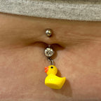 Surgical Steel 14 Gauge Dangle Duck Belly Button Ring