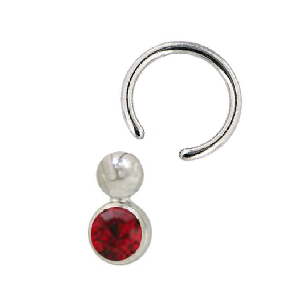 Surgical Steel 14 Gauge CZ Captive Bead Rings with Drop Gem - Pair - photo 2