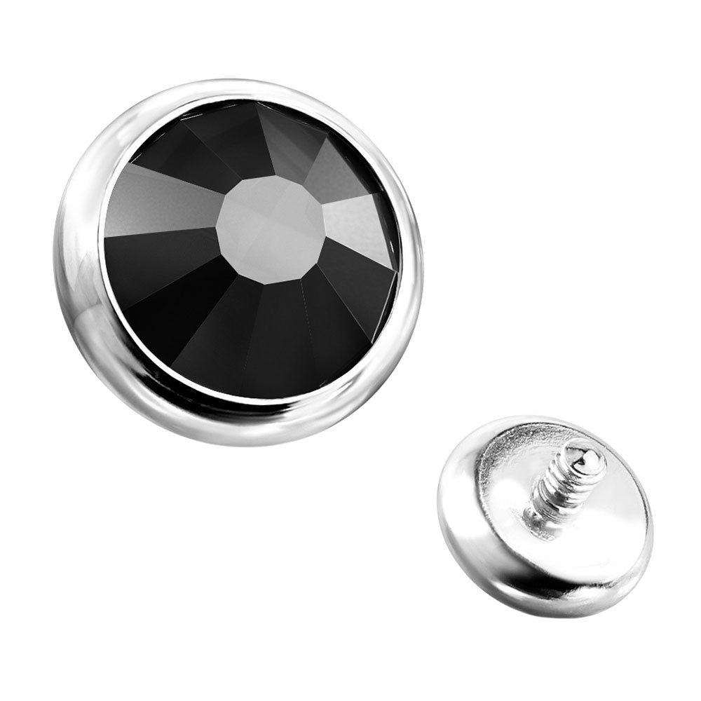 Surgical Steel 14 Gauge CZ Dermal Anchor Tops Bezel Gems - 11 Pack - photo 2