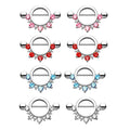 Surgical Steel 14 Gauge Nipple Shield with Half Circle Lined CZ - Pair