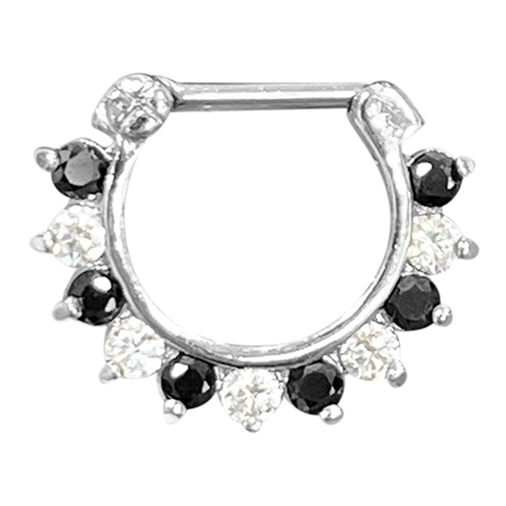 Surgical Steel Hinged Septum Clicker 16 Gauge 8mm with Drop CZ - photo 6