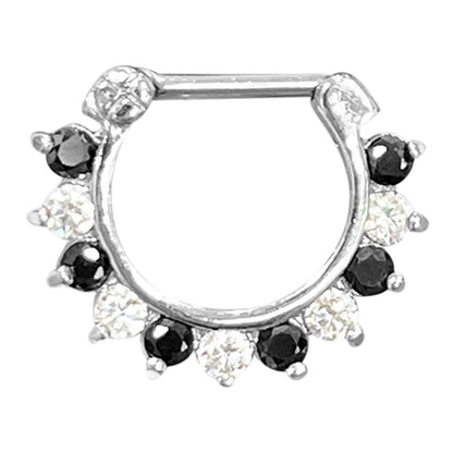 Surgical Steel Hinged Septum Clicker 16 Gauge 8mm with Drop CZ - photo 6
