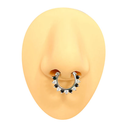 Surgical Steel Hinged Septum Clicker 16 Gauge 8mm with Drop CZ - photo 2