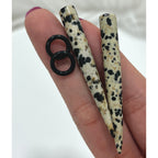 Dalmatian Jasper Stone Ear Tapers - Pair