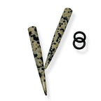Dalmatian Jasper Stone Ear Tapers - Pair