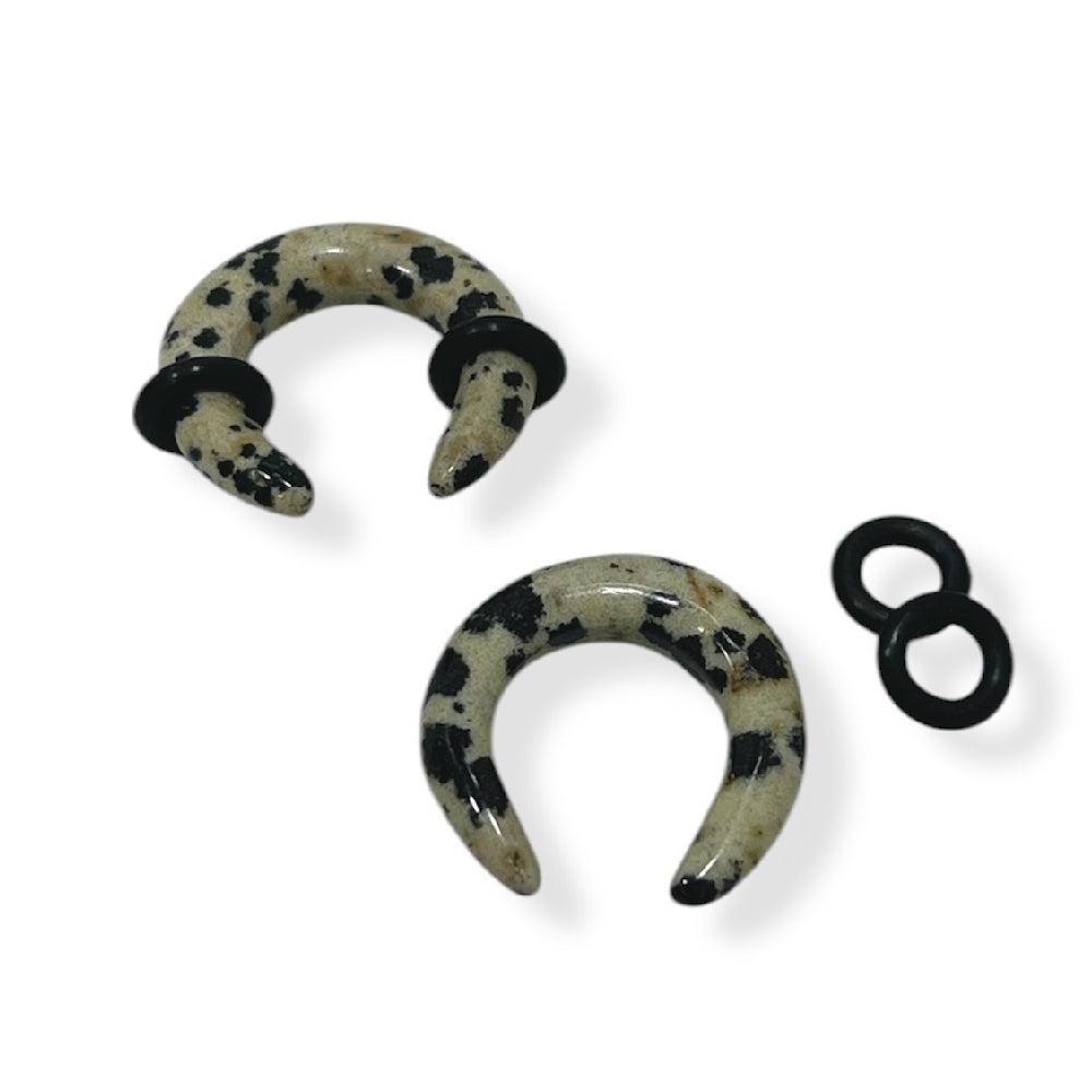 Dalmatian Stone 0 to 4 Gauge Pincher Ear Tapers - Pair - photo 2