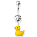 Surgical Steel 14 Gauge Dangle Duck Belly Button Ring