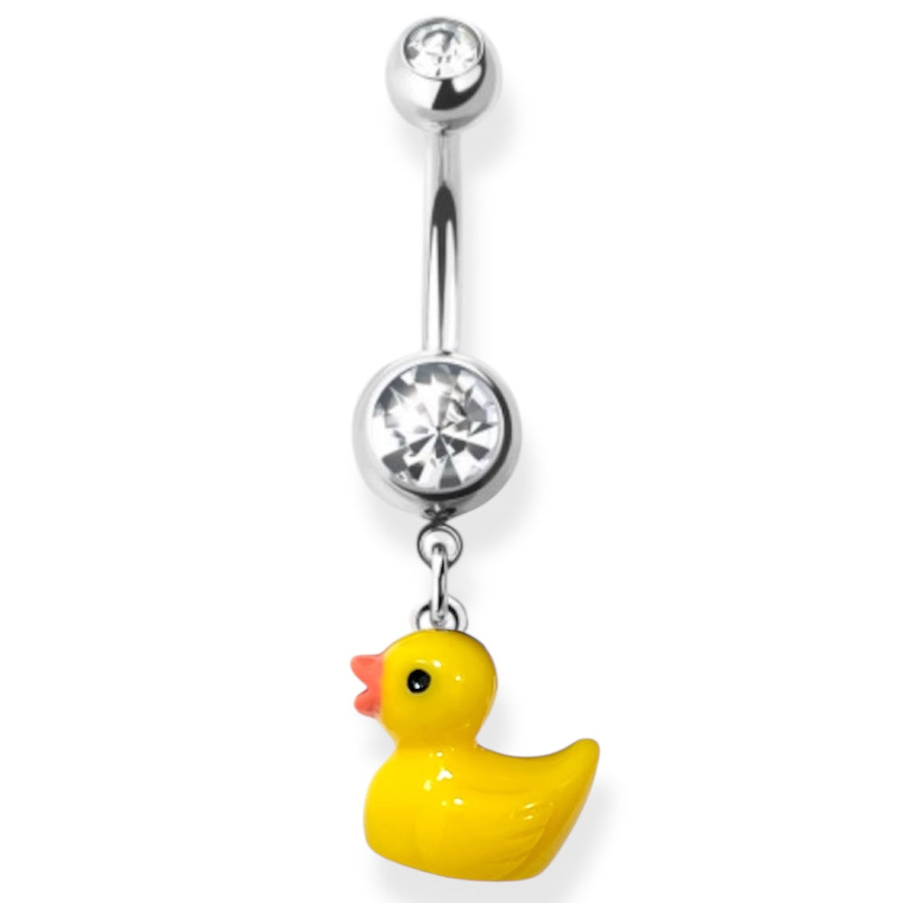 Surgical Steel 14 Gauge Dangle Duck Belly Button Ring