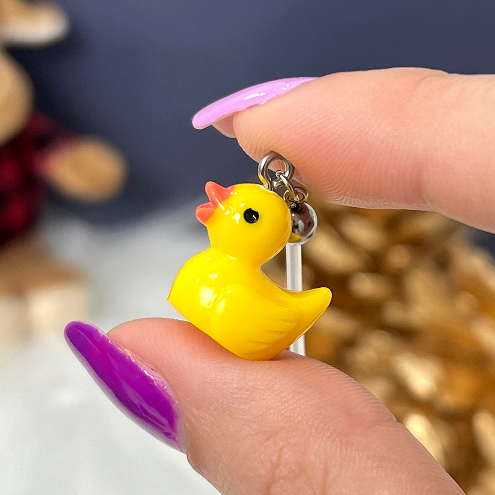 PTFE Bioflex 14 Gauge Dangle Duck Pregnancy Belly Ring