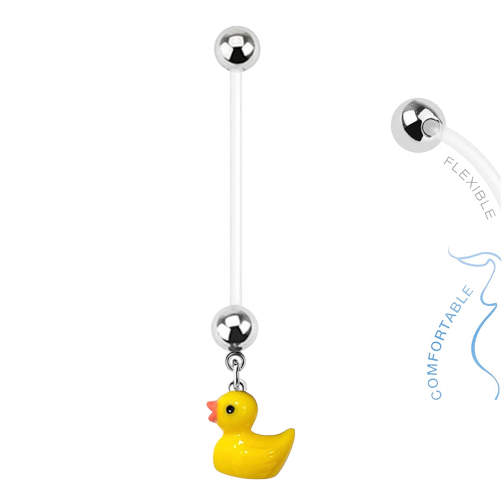 PTFE Bioflex 14 Gauge Dangle Duck Pregnancy Belly Ring