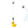 PTFE Bioflex 14 Gauge Dangle Duck Pregnancy Belly Ring