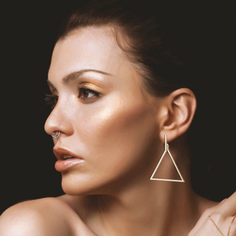 Surgical Steel 20 Gauge Dangle Equilateral Triangle Stud Earrings