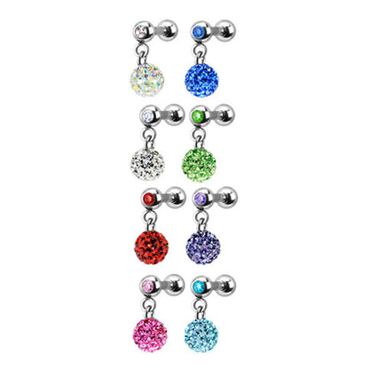Surgical Steel 16 Gauge Dangle Cartilage Stud with Ferido Ball