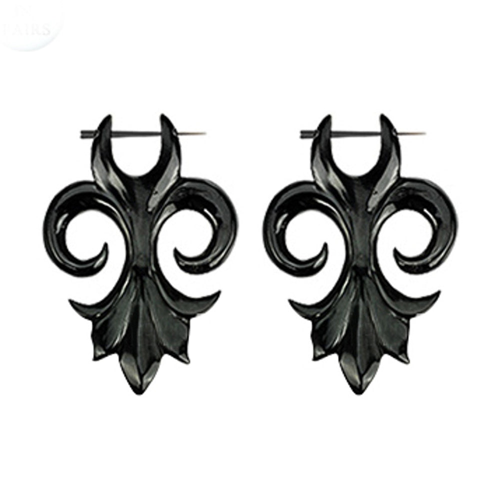 Organic Horn 14 and 16 Gauge Fleur-de-lis Earring Hangers - Pair