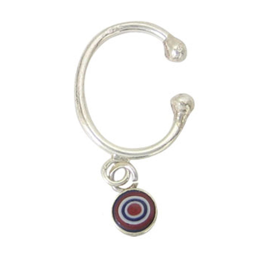 Surgical Steel Target Shield Dangle Clip On Ear Cuff Belly Ring
