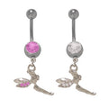 Surgical Steel 14 Gauge Belly Ring with Dangling Fairy