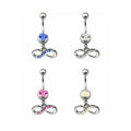 Surgical Steel 14 Gauge Dangling Infinity Paved CZ Belly Ring 11mm