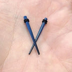 Acrylic 12 Gauge Solid Dark Blue Ear Tapers Stretching Kit - Pair