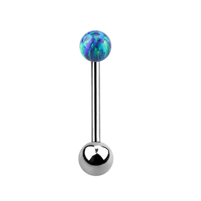 Titanium 14 Gauge Straight Barbell with Synthetic Opal Ball - photo 6