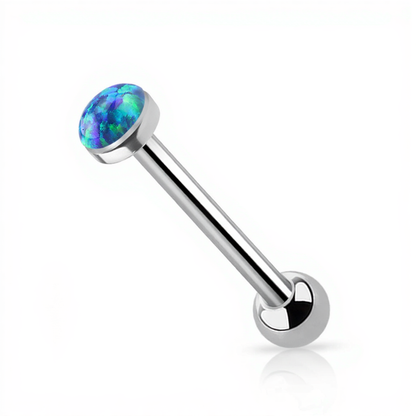 Titanium 14 Gauge Straight Barbell with Synthetic Opal Top - photo 4