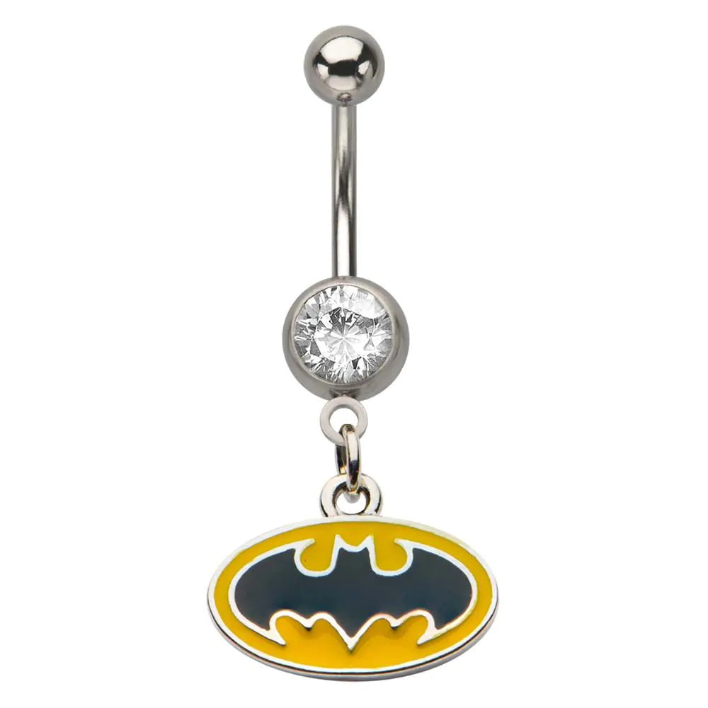 Surgical Steel Belly Ring 14G 11mm with DC Comics Batman Dangle